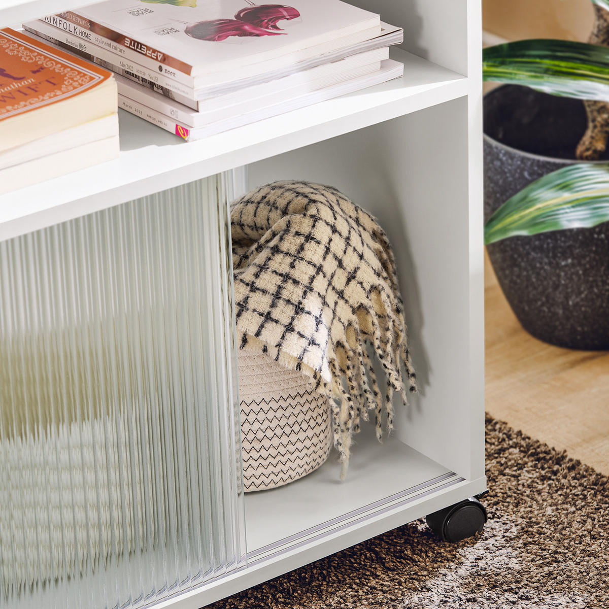 AKTENSCHRANK Weiß - Weiß, Glas/Holzwerkstoff (35/61/75cm) - SoBuy