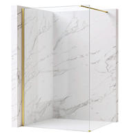 DUSCHWAND Rea Flexi Transparent / Brush Gold 140 - Goldfarben, Glas (120/140/195cm) - REA