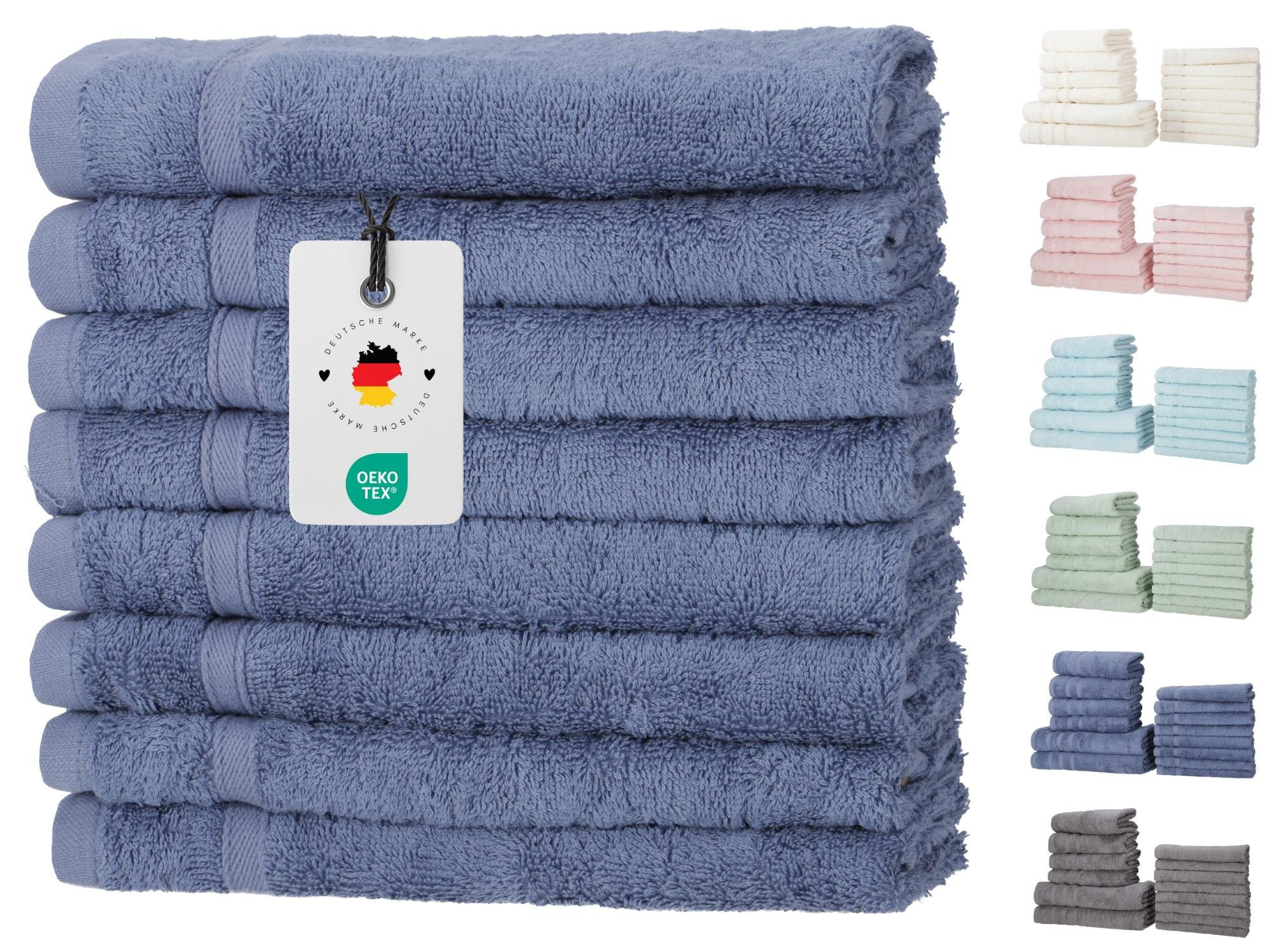 GÄSTETÜCHER 30x50 cm 450g/m2 im 8er Set, Gästetuch Blau - Blau, Textil (35/50cm) - Carpe Sonno