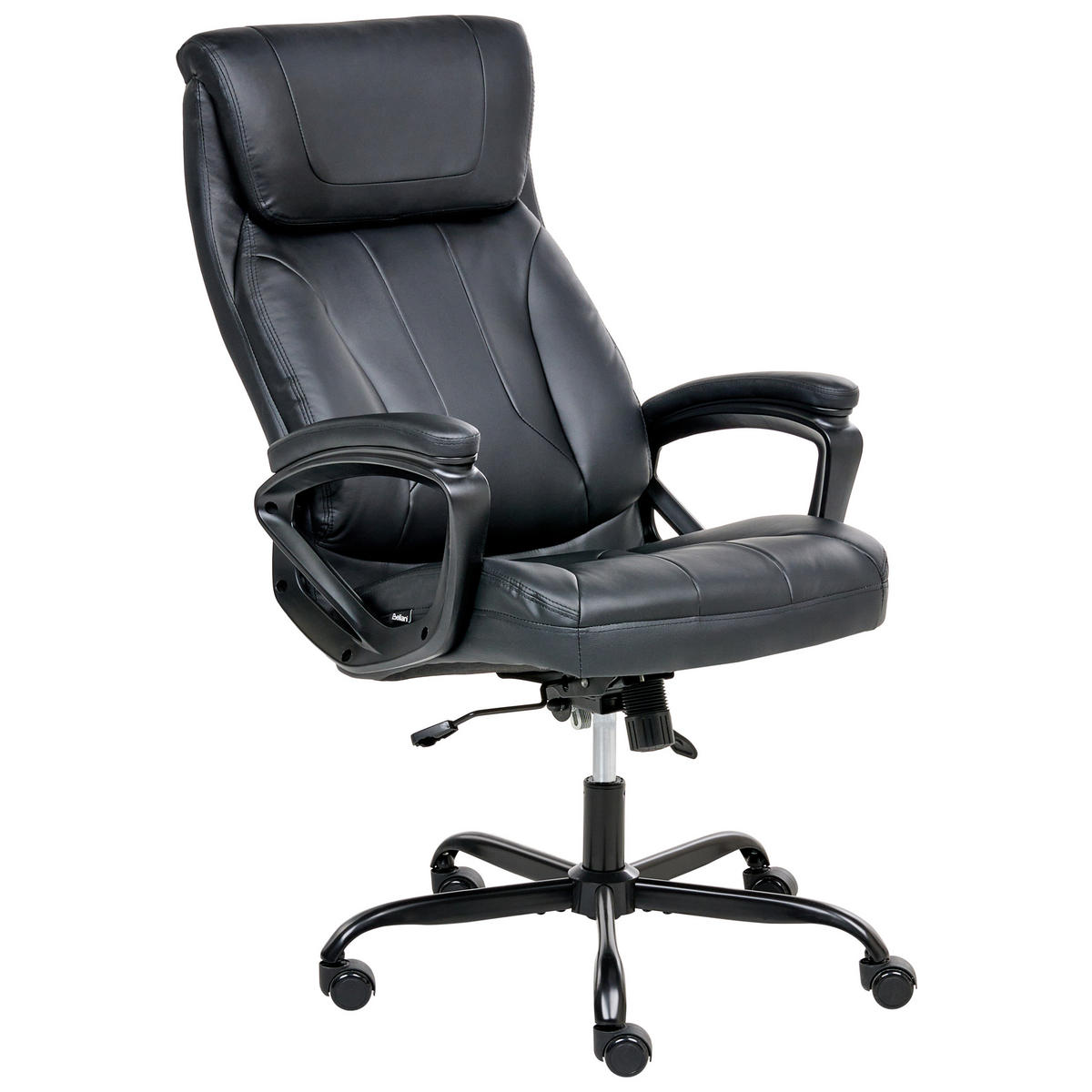 CHEFSESSEL Kunstleder Schwarz Proud - Schwarz, Kunststoff (66/115/66cm) - Beliani