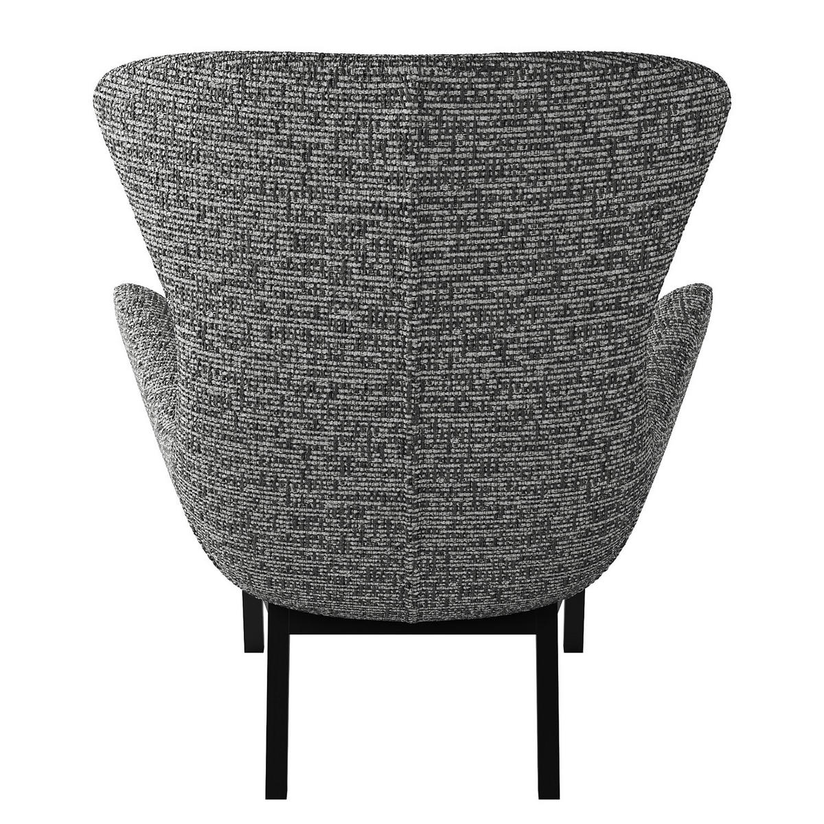 SESSEL mit Holzfüßen - Schwarz/Grau, Birkenholz/Textil (84/99/96cm) - home24