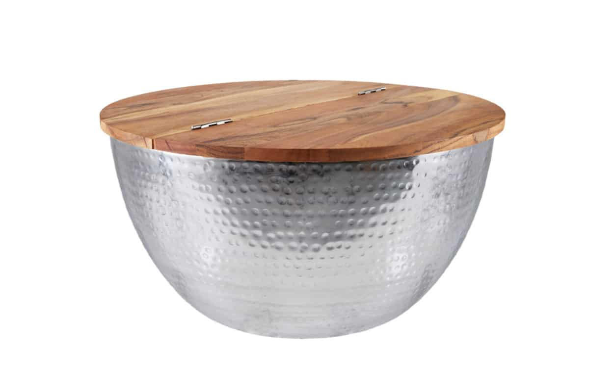 COUCHTISCH ORIENT STORAGE Mango rund Natur 60cm - Braun, Holz/Metall (60/60/32cm) - riess-ambiente