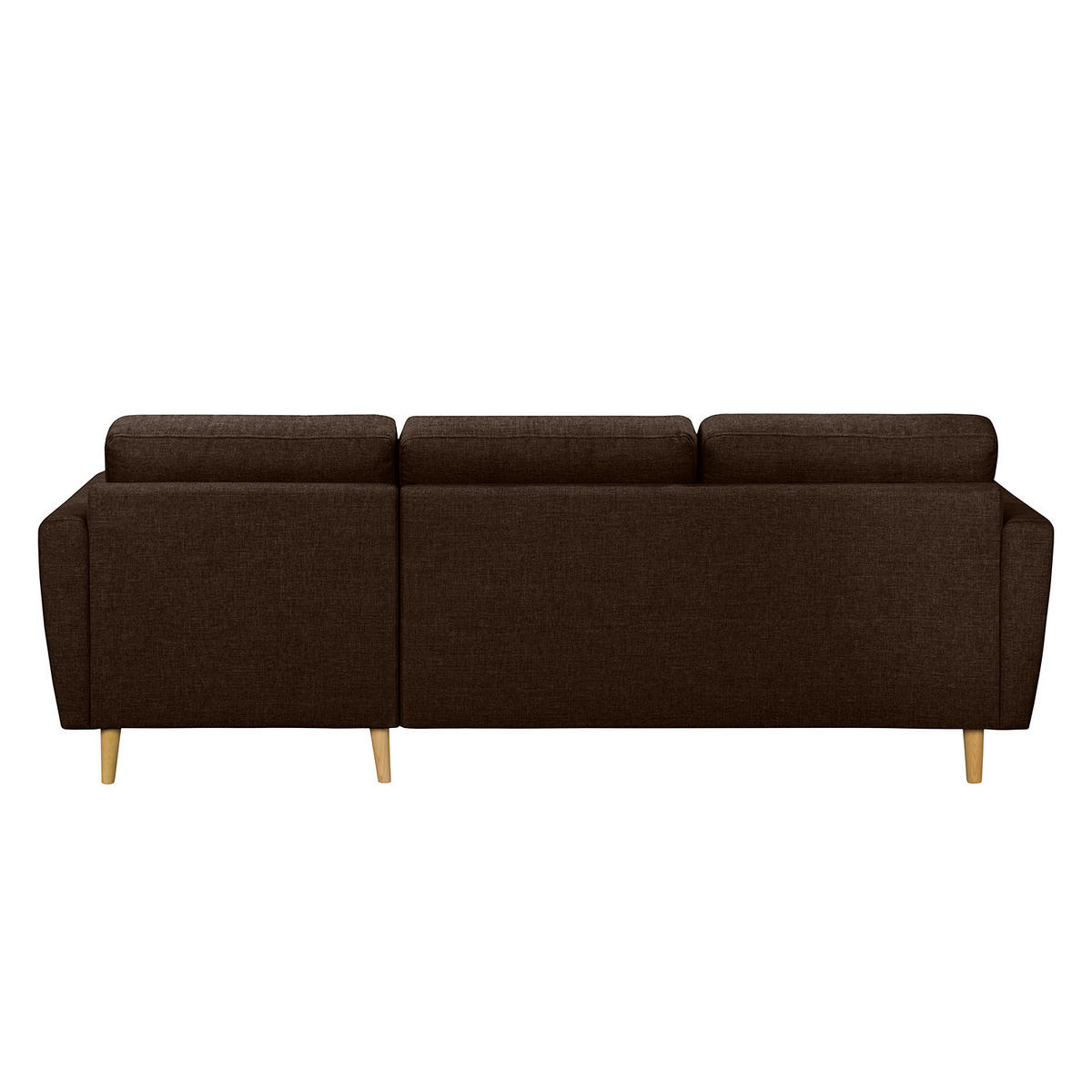 ECKSOFA mit Longchair - Hellbraun/Dunkelbraun, Holz/Textil (233/148cm) - home24