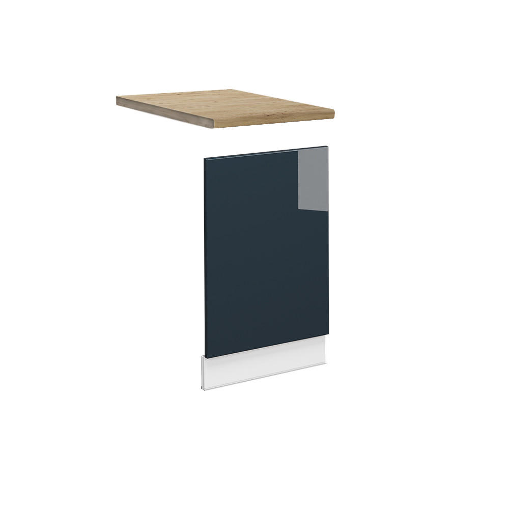 FRONTPANEL Fame-Line M&ouml;rkbl&aring; h&ouml;gblank 45 cm , AP Oak M&ouml;rkbl&aring;, Vit 67.4/45/60 cm