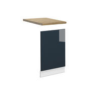 FRONTBLENDE Fame-Line Dunkelblau Hochglanz 45 cm, AP Eiche - Weiß/Dunkelblau, Holzwerkstoff (45/67.4/1.6cm) - Vicco