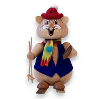 RAUCHFIGUR Hamster Skiunfall 13 cm - Multicolor, Holz (8/13/0.1cm)