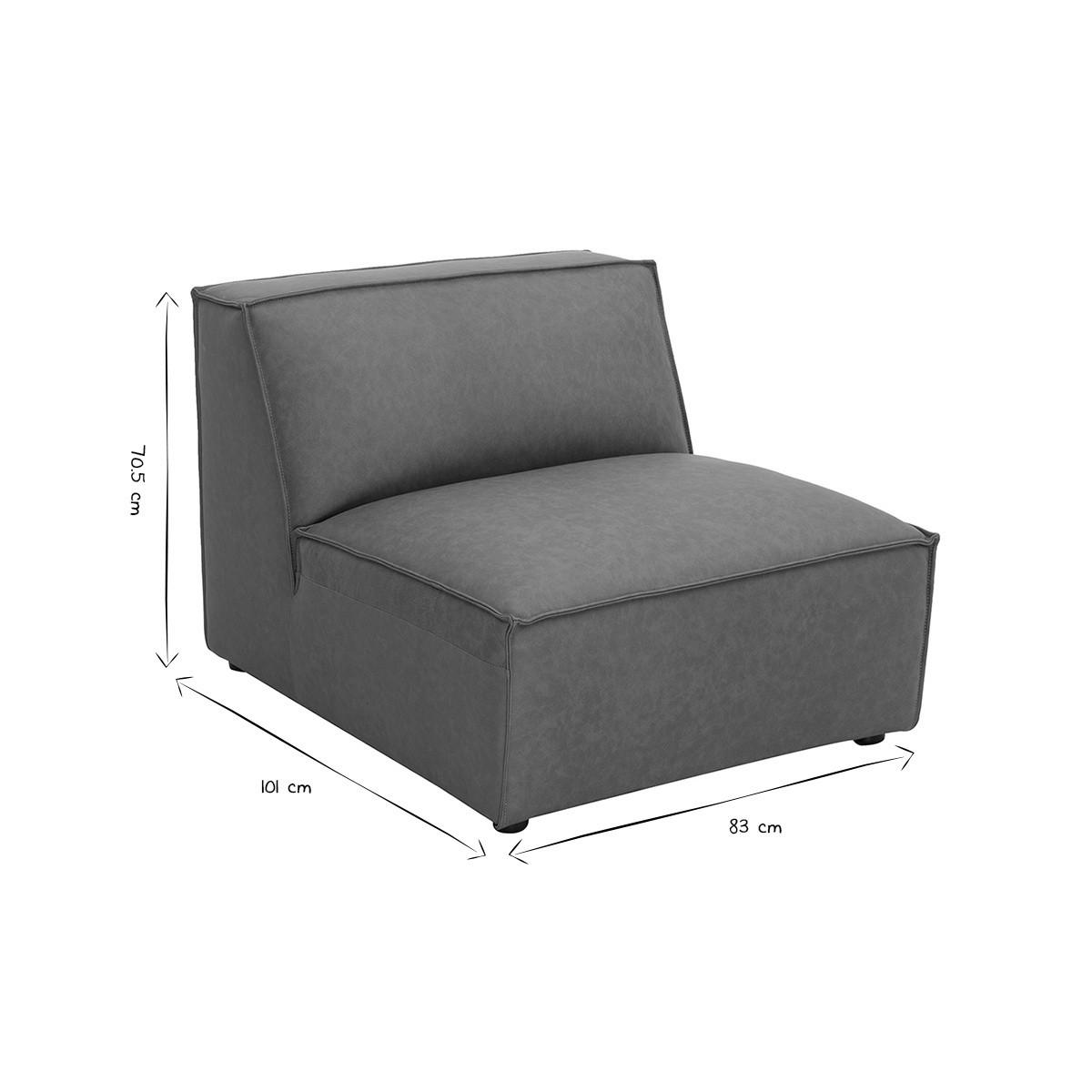 MODUL Rechts Braun Leder SPLIT - Braun, Textil (101/70.5/83cm) - Miliboo