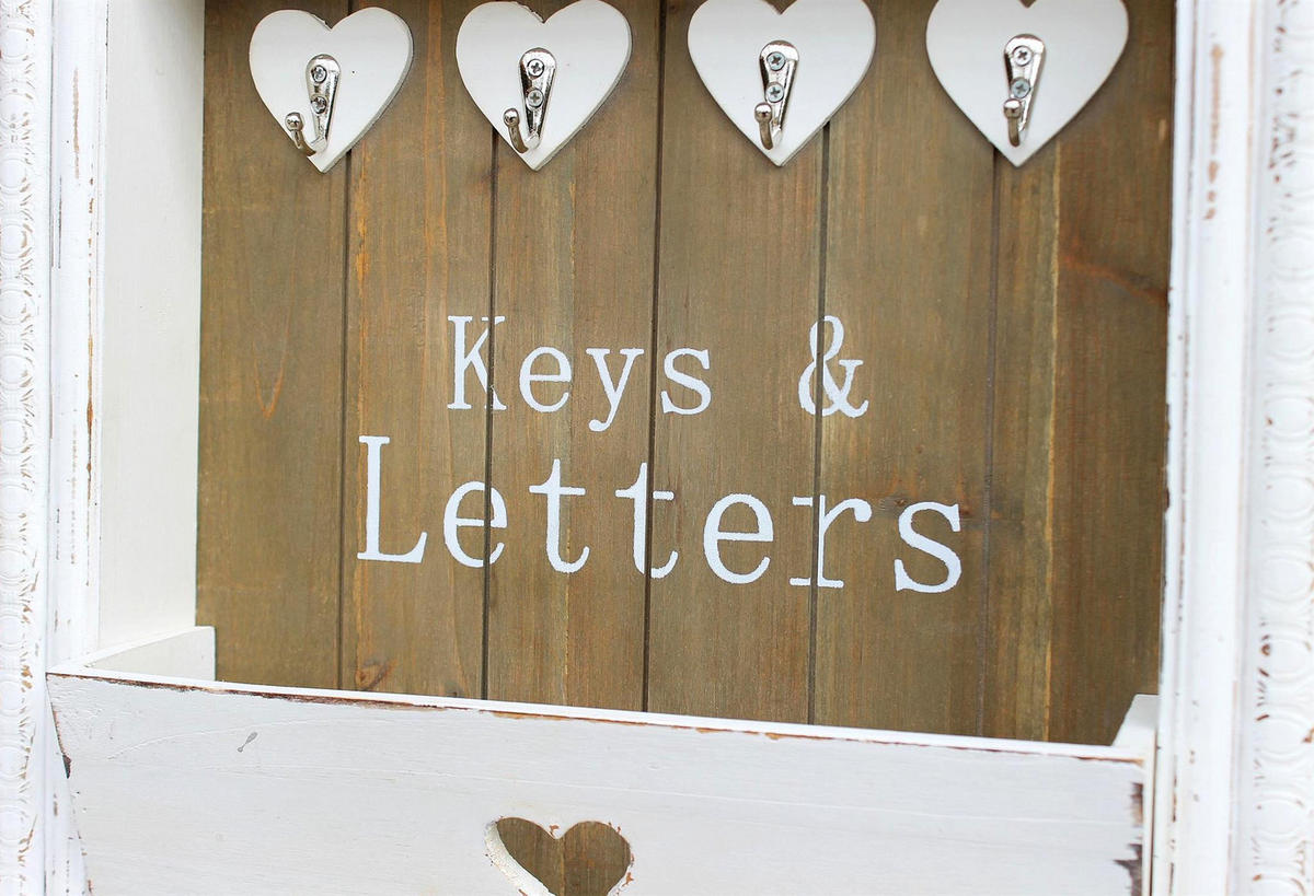 WANDORGANIZER mit Ablage Holz Weiß 40/8/40 cm - Weiß, Holz (40/40/8cm) - DanDiBo