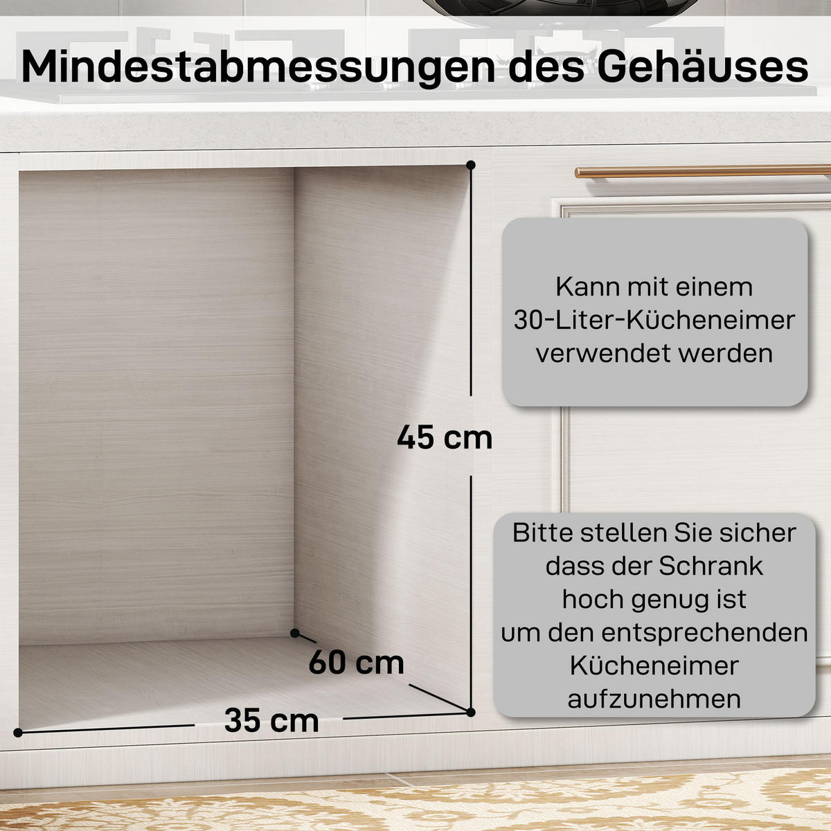 AUSZIEHBARER Mülleimer, Küchenmüllbehälter, Griff, 20 L+10 L, Grau - Grau, Kunststoff (26/40.8/52cm) - HOMCOM