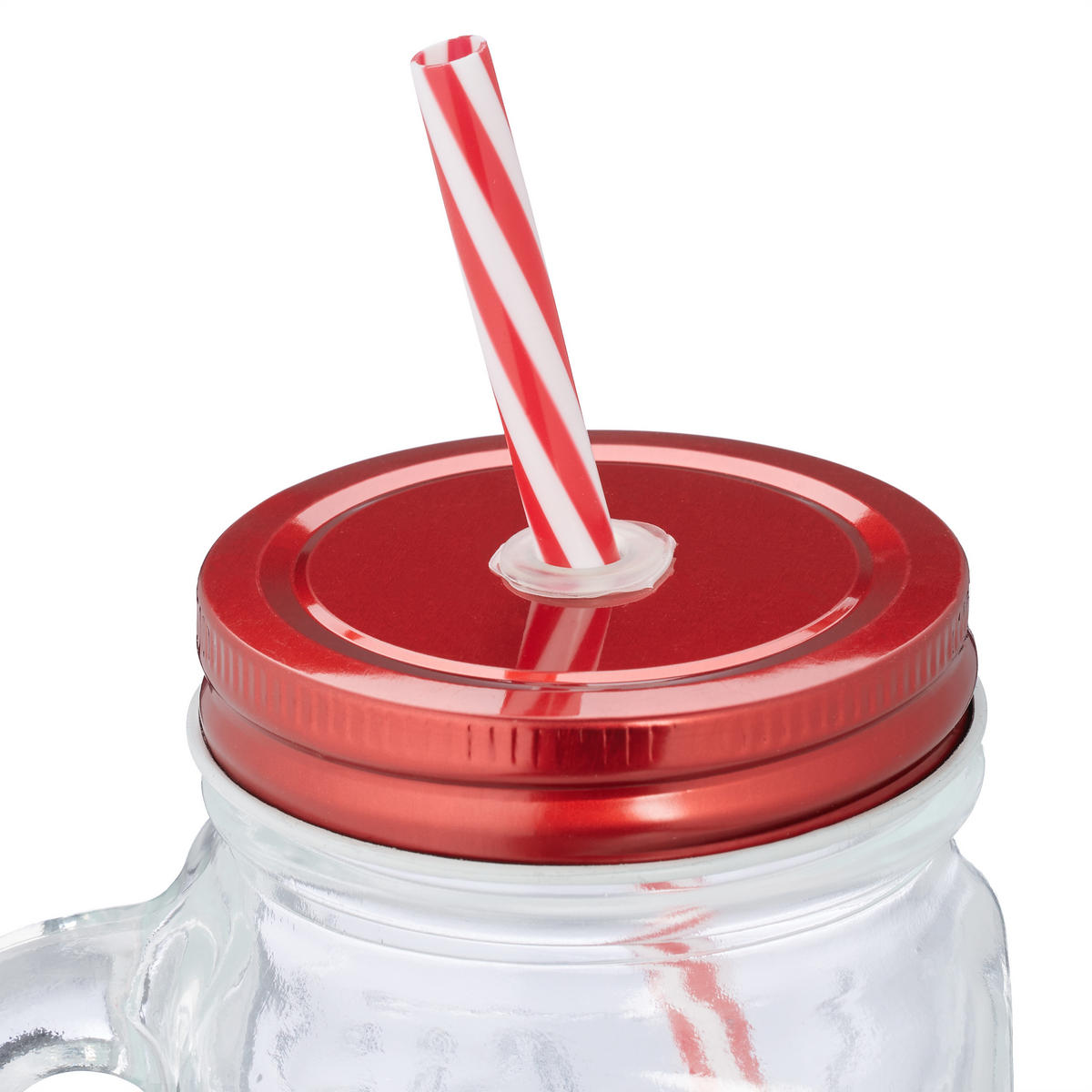 8XTRINKGLAS - Rot, Glas/Metall (0.5L) - Relaxdays