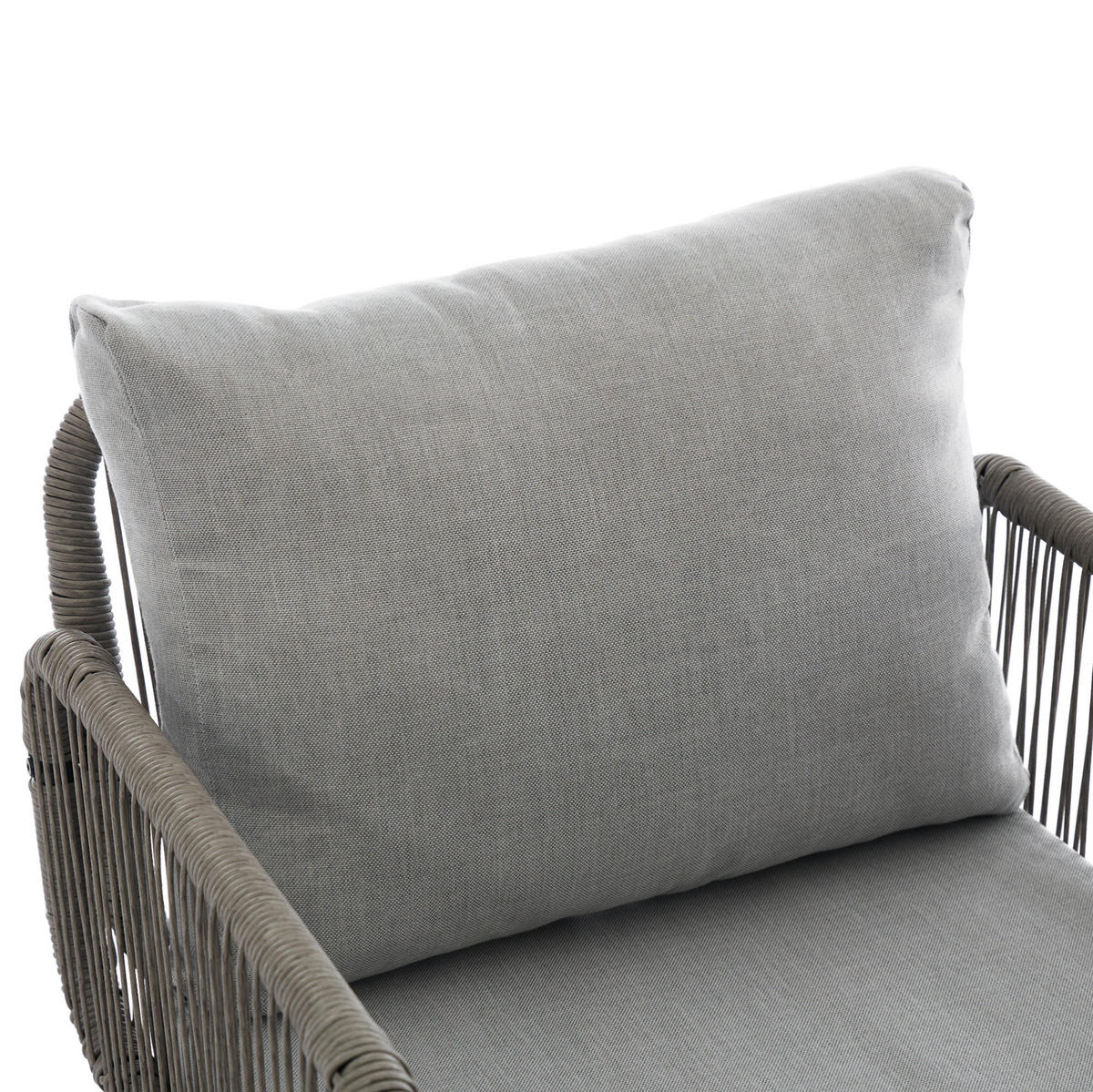 ZAHRADNÍ lounge set z galvanizované oceli 120x64x74 cm šedý s ručně pleteným výpletem - šedá, textil - Modfu