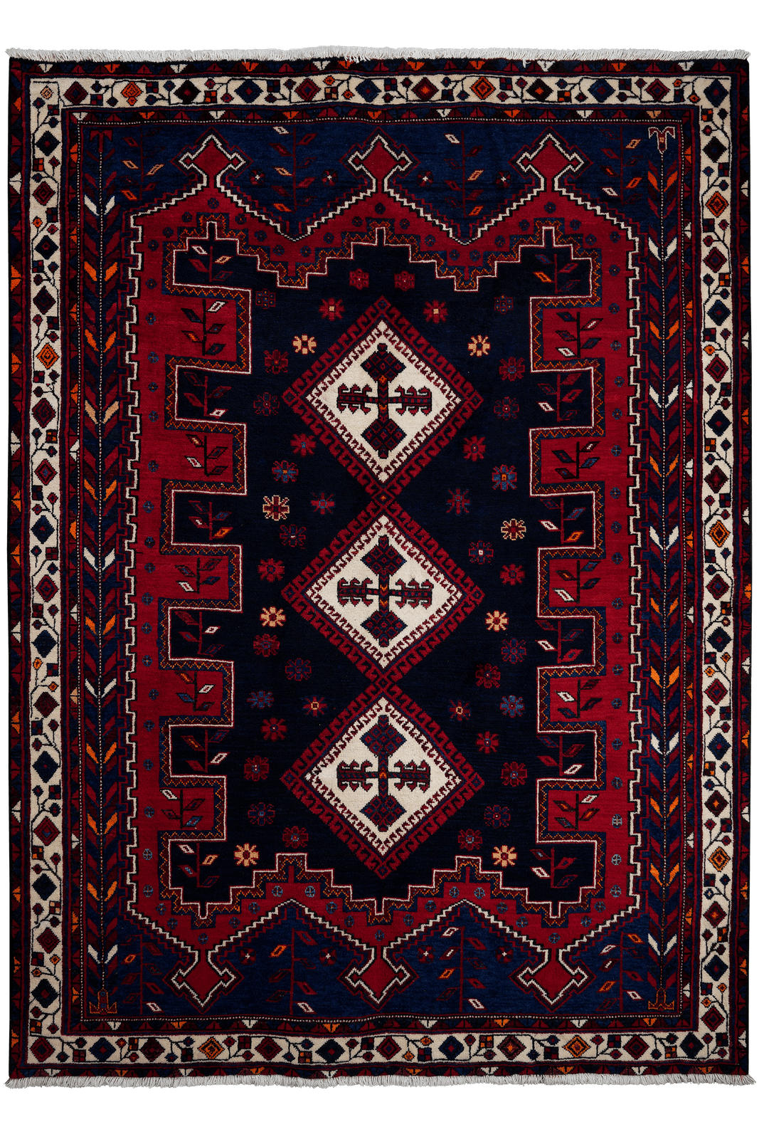 ORIENTTEPPICH handgeknüpft Afshar Rot 228/165 cm Schurwolle - Rot, Textil (165/228cm) - Looma