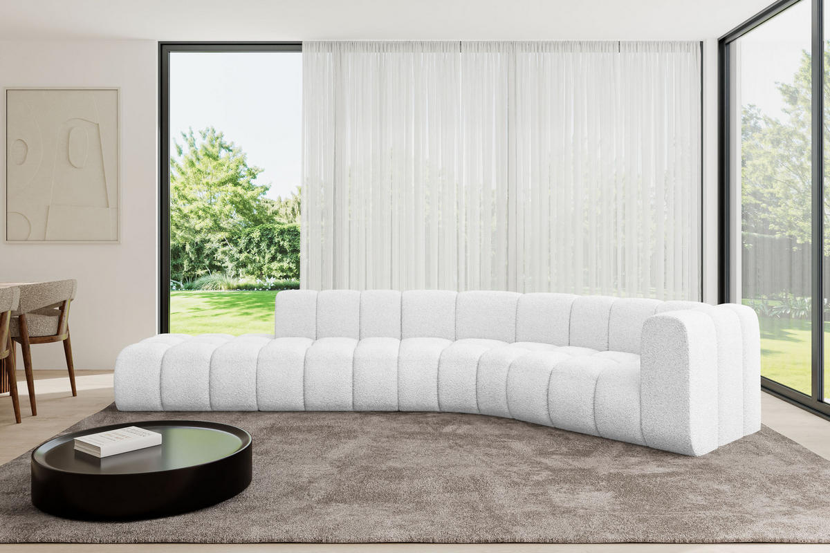 ECKSOFA modulares Sofa Tilmo-L1 - 399x194x70 cm Weiß - Weiß, Holzwerkstoff/Textil (399/194cm) - ALTDECOR