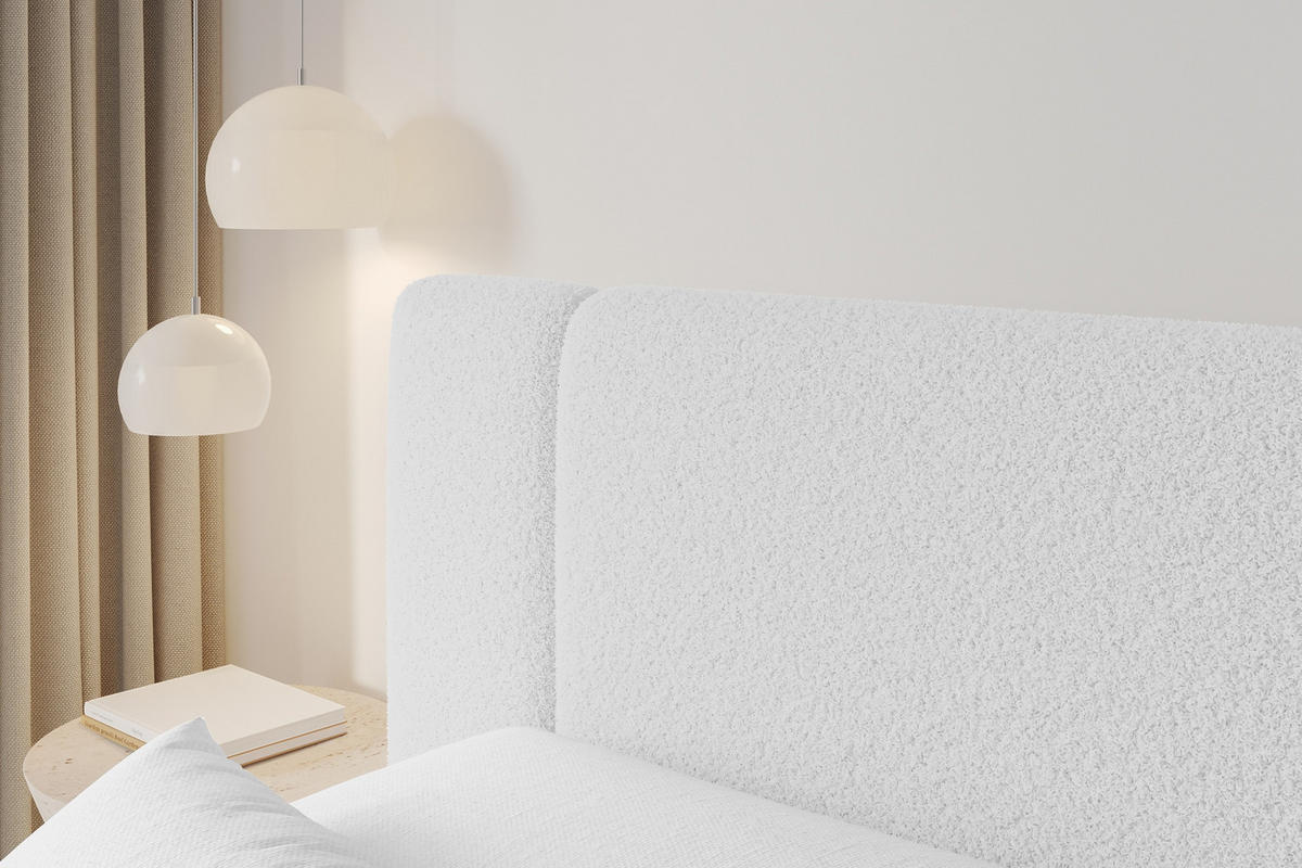 BOXBETT mit Matratze H4 - EVON - 180x200 cm Weiß - Weiß, Holzwerkstoff (180/200cm) - ALTDECOR