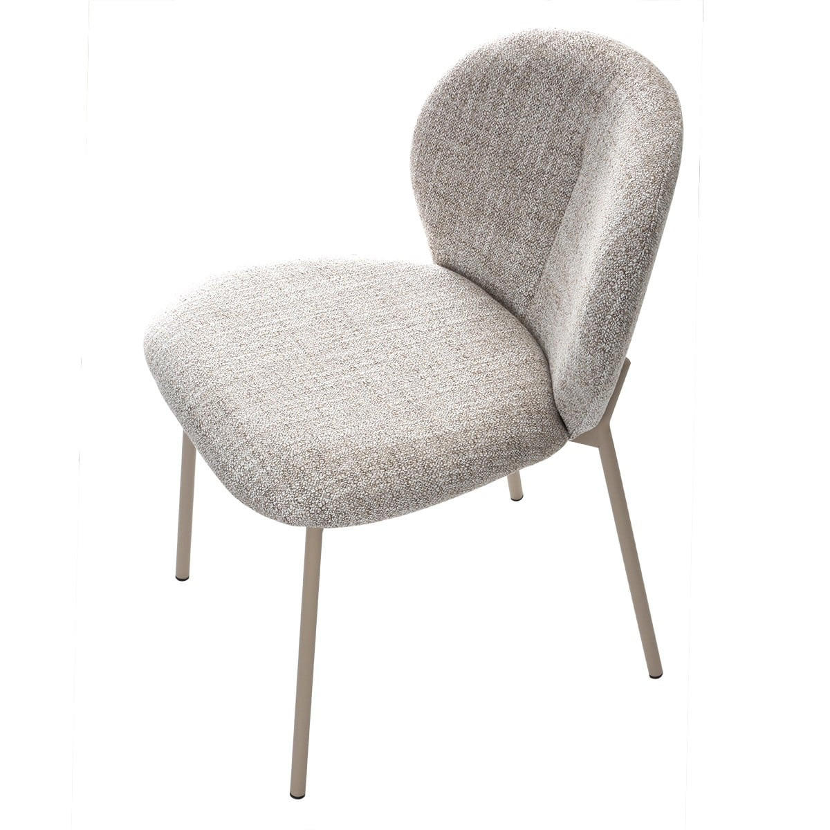 SET med 2 stolar i melerat beige tyg, 60 cm breda - AMBRE - Beige, Textil (48/80/60cm) - Calicosy
