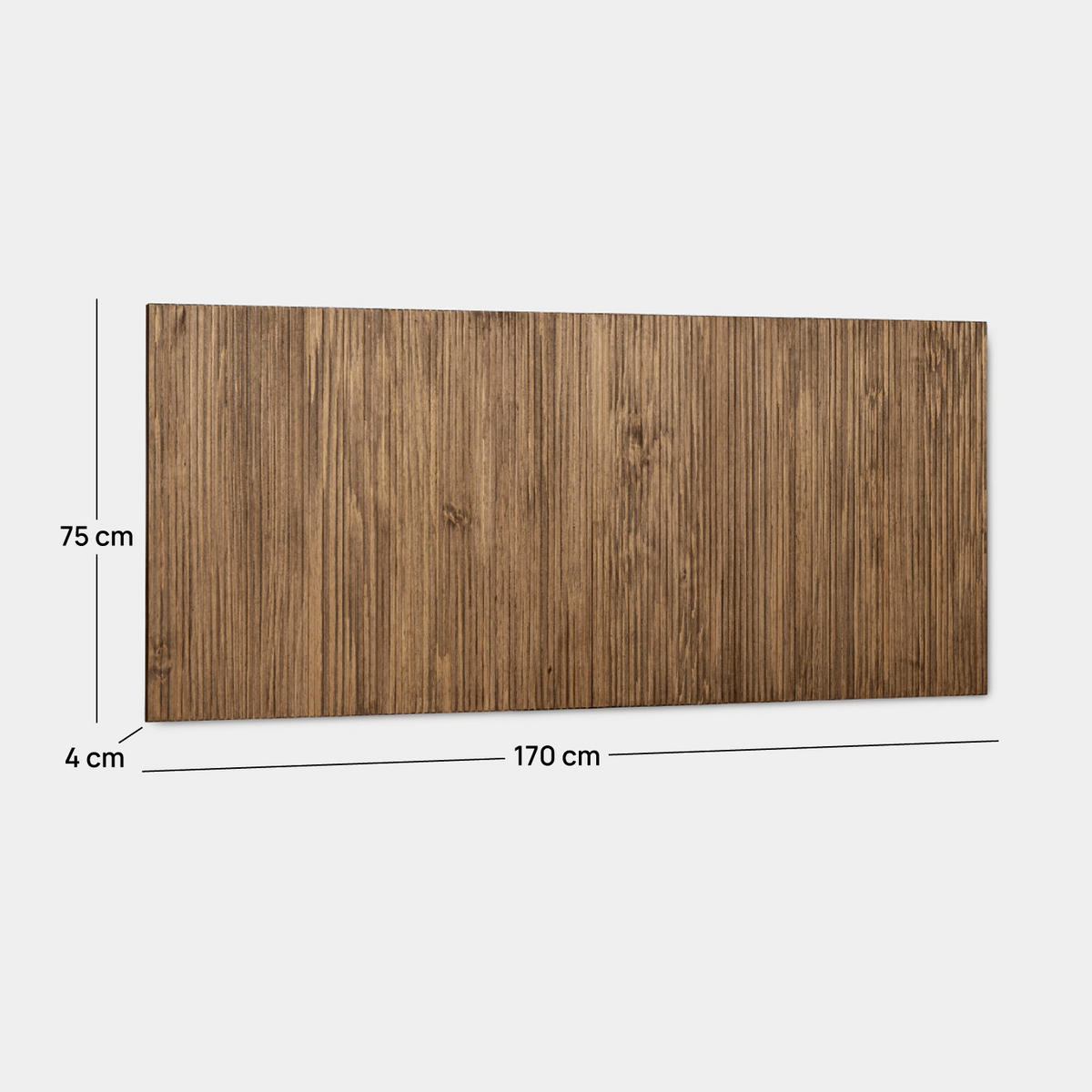 KOPFTEIL DOPPELTES Hanne Walnuss 170 cm x 75 cm - Walnussfarben, Holz (170/4cm) - Klast Home