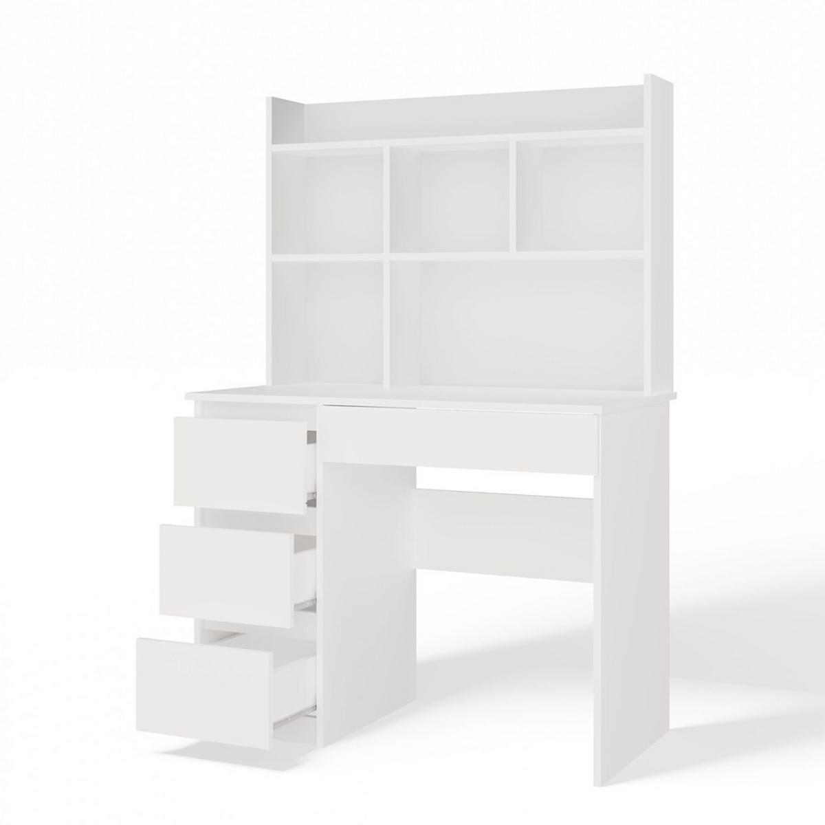 SCHREIBTISCH Weiß 98/146/52 - Weiß, Holzwerkstoff (52/98/146cm) - RAUMHIRSCH FURNITURE