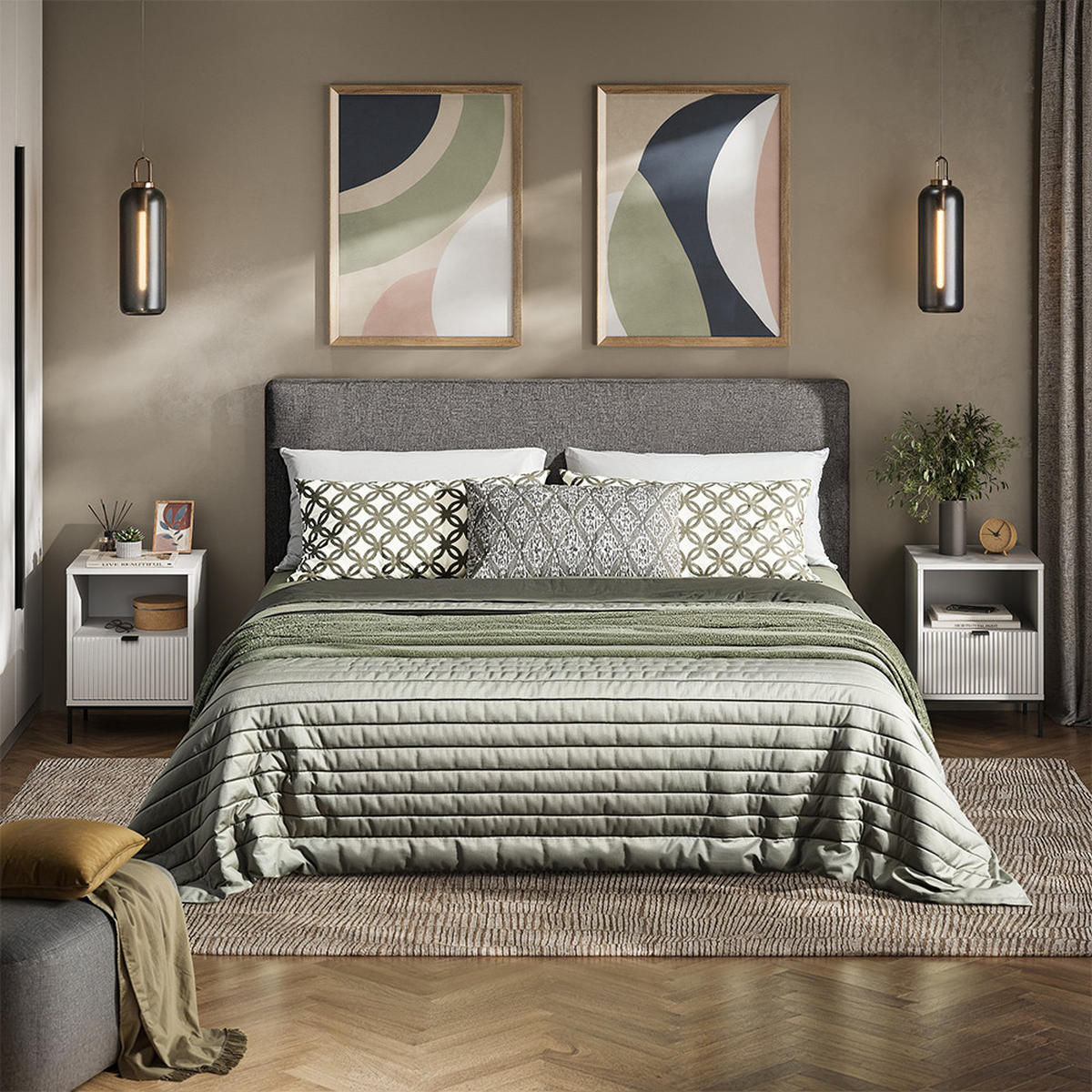 NACHTTISCH Eliza Weiß 2er Set - Weiß, Holzwerkstoff (40/55/38.1cm) - Vicco