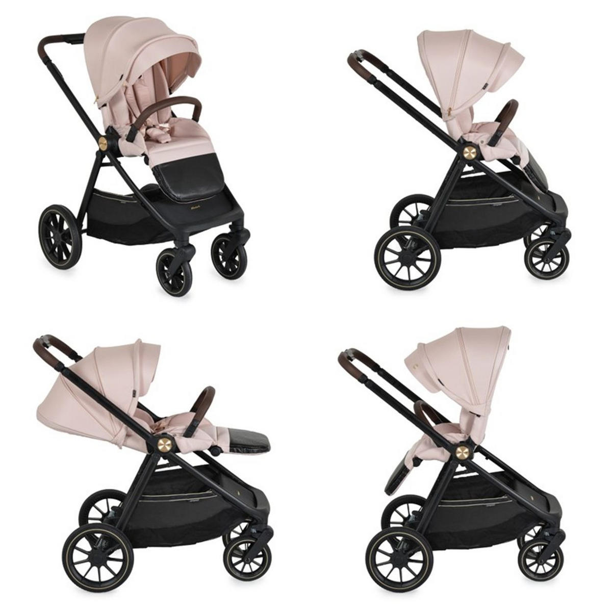 KOMBIKINDERWAGEN 2 in 1 Celebrity rosa Stoßdämpfer PU-Rollen Wickeltasche - Rosa, Metall (96/60/100cm) - Cangaroo