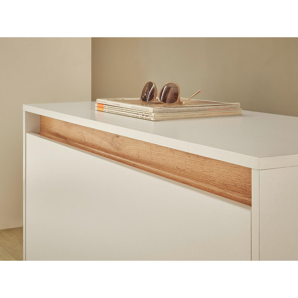 SCHUHBANK Crisp-61 - Weiß, Holzwerkstoff (100/45/40cm) - Lomado