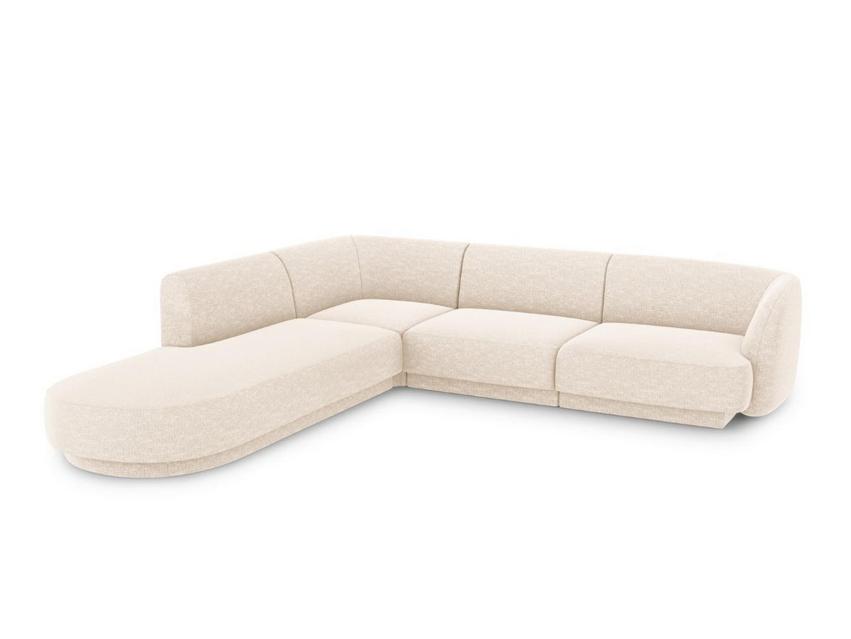 ECKSOFA links Miley aus Chenille-Stoff leichtes beige 6 Sitzplätze - Creme, Textil (248/255cm) - Micadoni