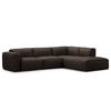 3-SITZER ECKSOFA mit Recamiere - Dunkelbraun/Schwarz, Leder/Kunststoff (295/231cm) - home24