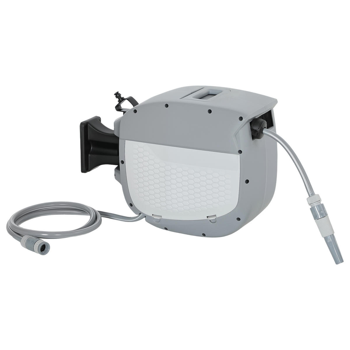 SCHLAUCHAUFROLLER 180° schwenkbar Kunststoff Grau - Grau, Kunststoff (22/35/52cm) - Outsunny