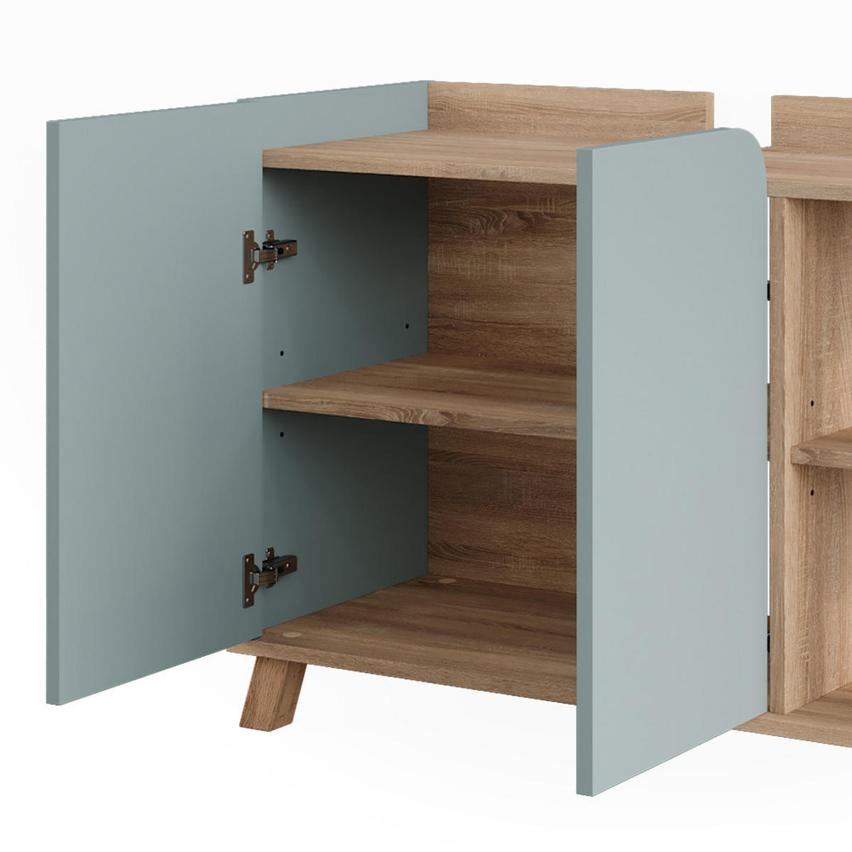 WASCHBECKENUNTERSCHRANK Karen Sonoma/Blau 80 x 65 cm mit 2 Türen - Dunkelblau/Sonoma Eiche, Holzwerkstoff (80/65/35cm) - Vicco