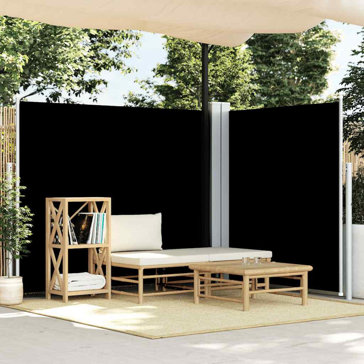 SEITENMARKISE Ausziehbar Schwarz 180x600 cm - Schwarz, Textil (600/180/600cm) - furnicato