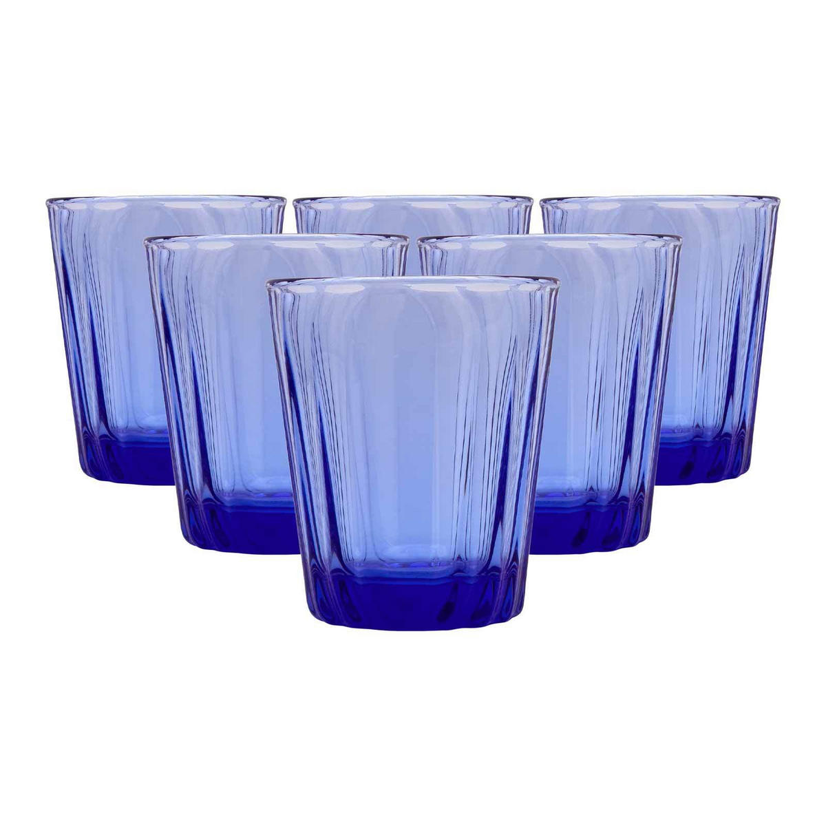WASSERGLÄSER Onde blau 280 ml 6er Set - Blau, Glas (0.28L) - La Rochère
