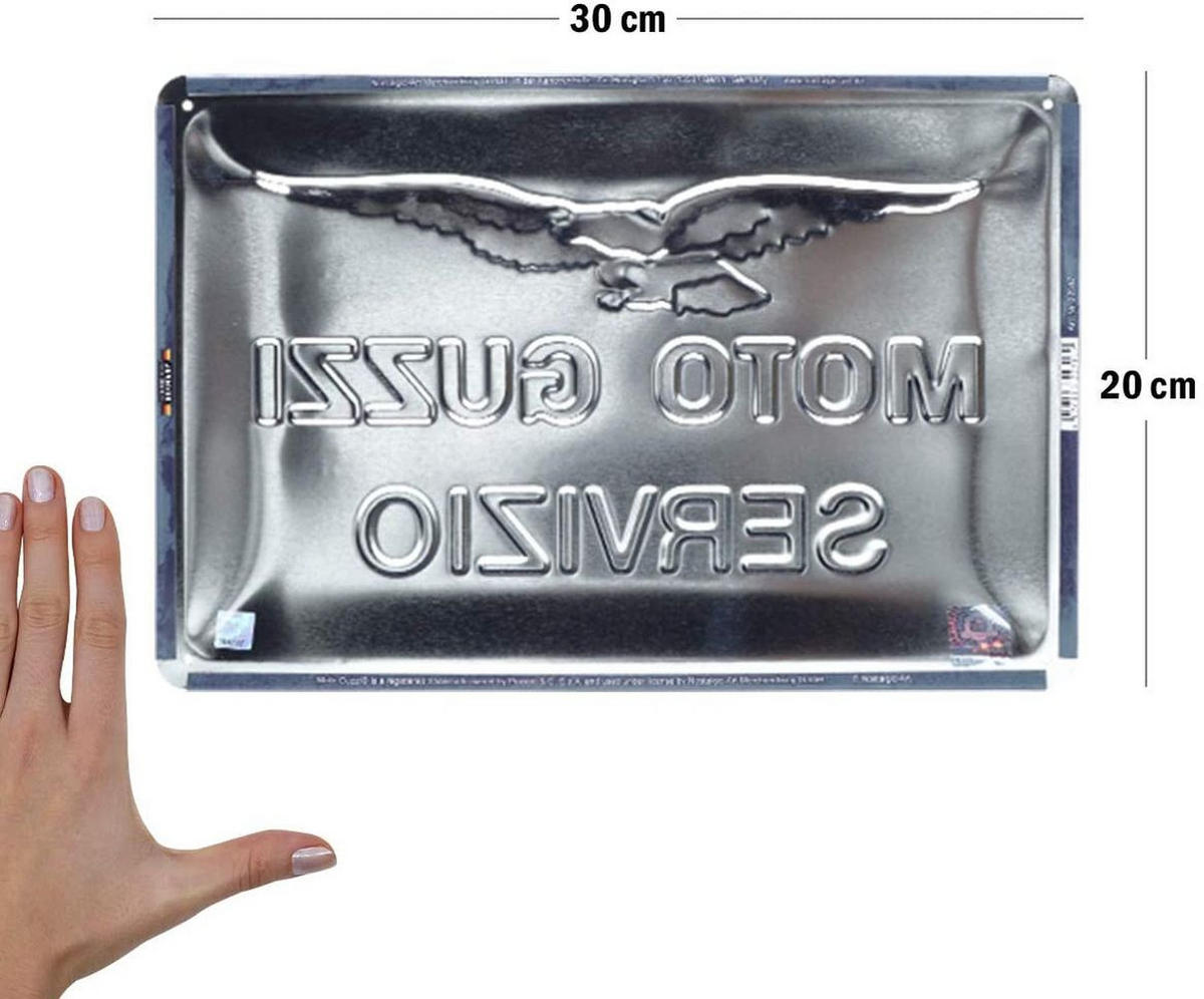 BLECHSCHILD 20/30 cm Moto Guzzi Servizio - Multicolor, Metall (30/20/0.2cm) - Nostalgic-Art