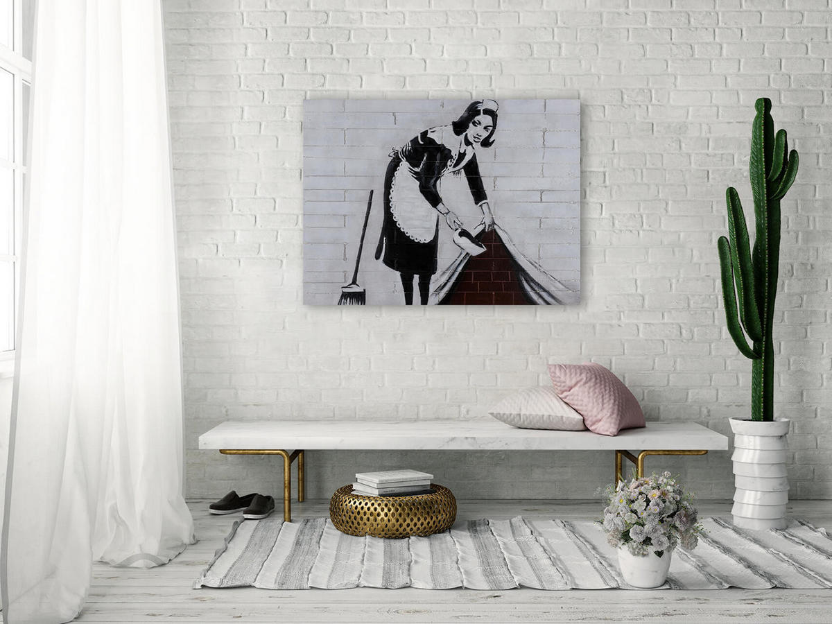 ACRYLBILD HANDGEMALT 100/75 cm - Schwarz/Braun, Holz/Textil (100/75cm) - KUNSTLOFT