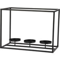 KERZENHALTER Cedric Schwarz 36/18/26 cm Metall - Schwarz, Metall (26cm) - Mondex