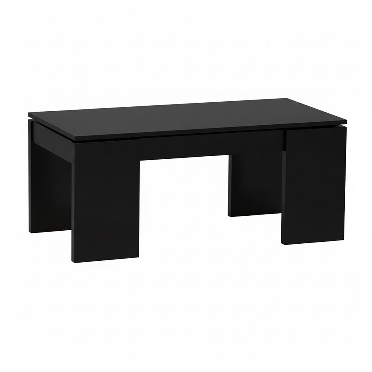 COUCHTISCH NEWTON / 100x50cm - Schwartz - Schwarz, Holzwerkstoff (100/50/43cm) - Weber Industries