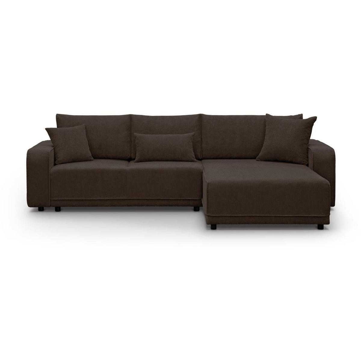 ECKSCHLAFSOFA Primo L braun - Schwarz/Braun, Textil (290/185cm) - Beautysofa