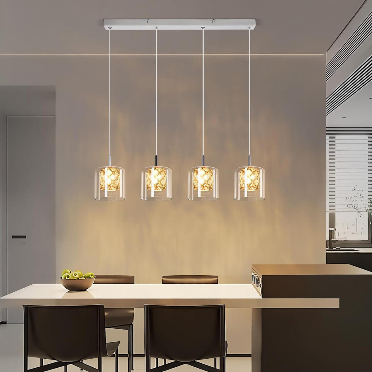 KRONLEUCHTER Helligold 66.0/140.0/66.0 cm - Transparent, Glas (66/140/66cm) - ZMH