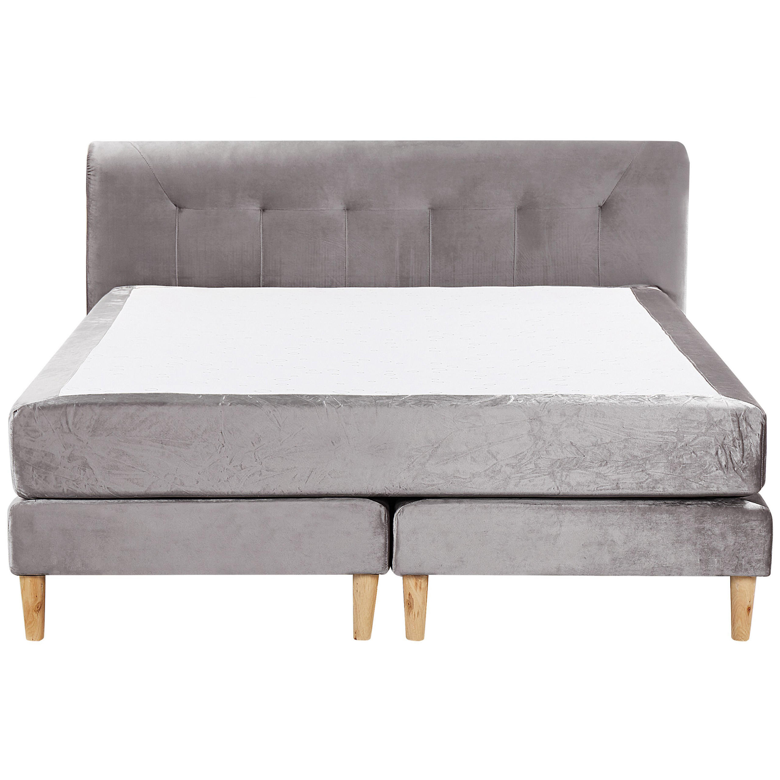 BOXSPRINGBETT 160/200cm Grau Marquise - Grau, Textil (160/200cm) - Beliani
