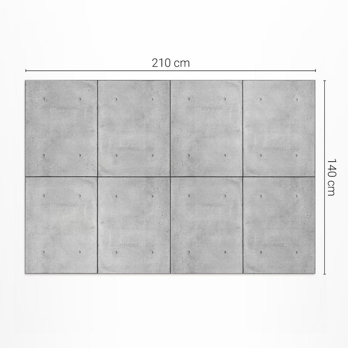 TEPPICH 140x210 cm Betonplatten Industrial Stil - Graphitfarben, Kunststoff (140/210cm) - Wallfluent