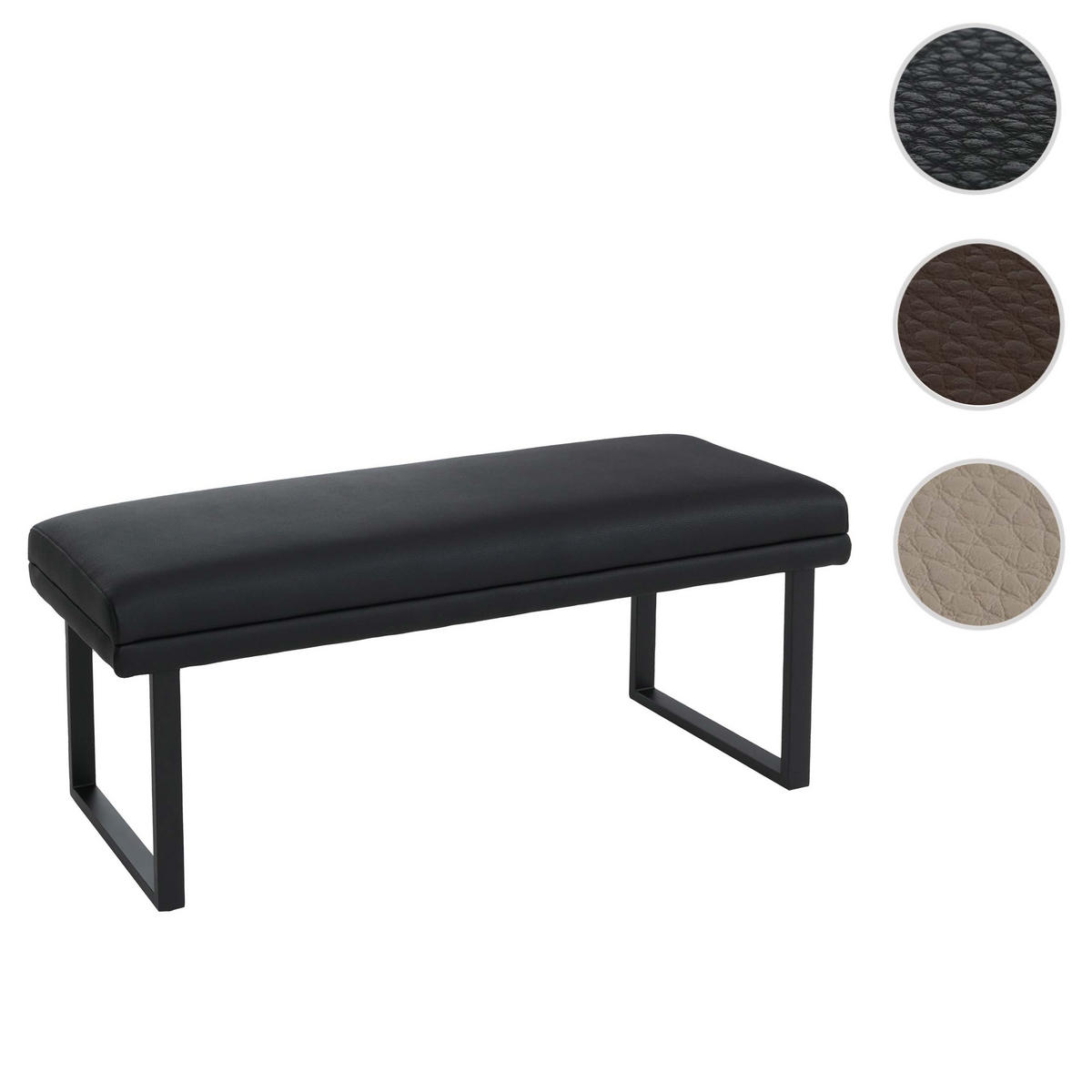 SITZBANK Schwarz - Schwarz, Kunststoff (120/50/43cm) - MCW