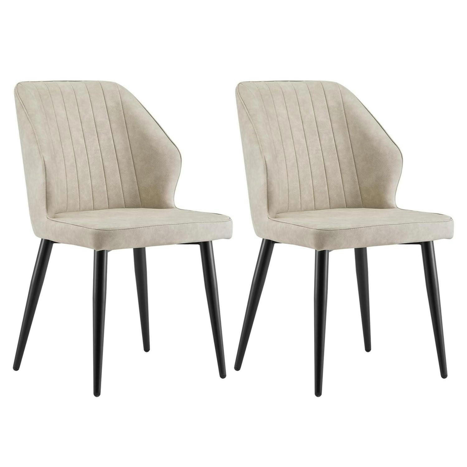 ESSZIMMERSTUHL 2er Set Kunstleder Beige - Beige, Kunststoff (47/85/44cm)