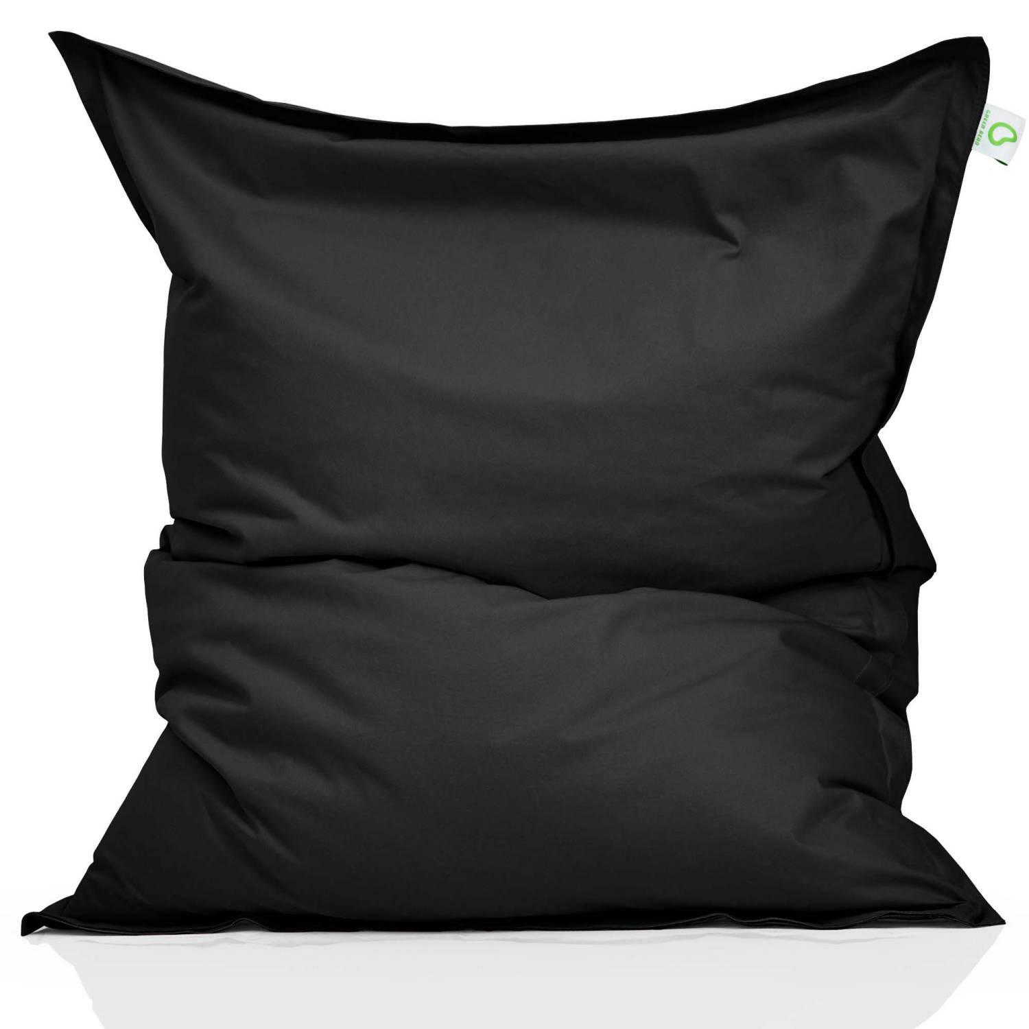 RIESEN-SITZSACK "Square" XXL - Baumwolle - Schwarz, Textil (140/25/180cm) - Green Bean