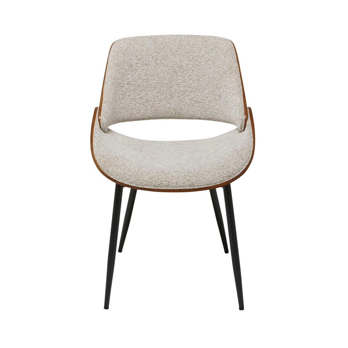 STUHL aus Nussbaum und Stoff L56 cm - MANNIX - Grau, Metall (54/78/56cm) - Signature