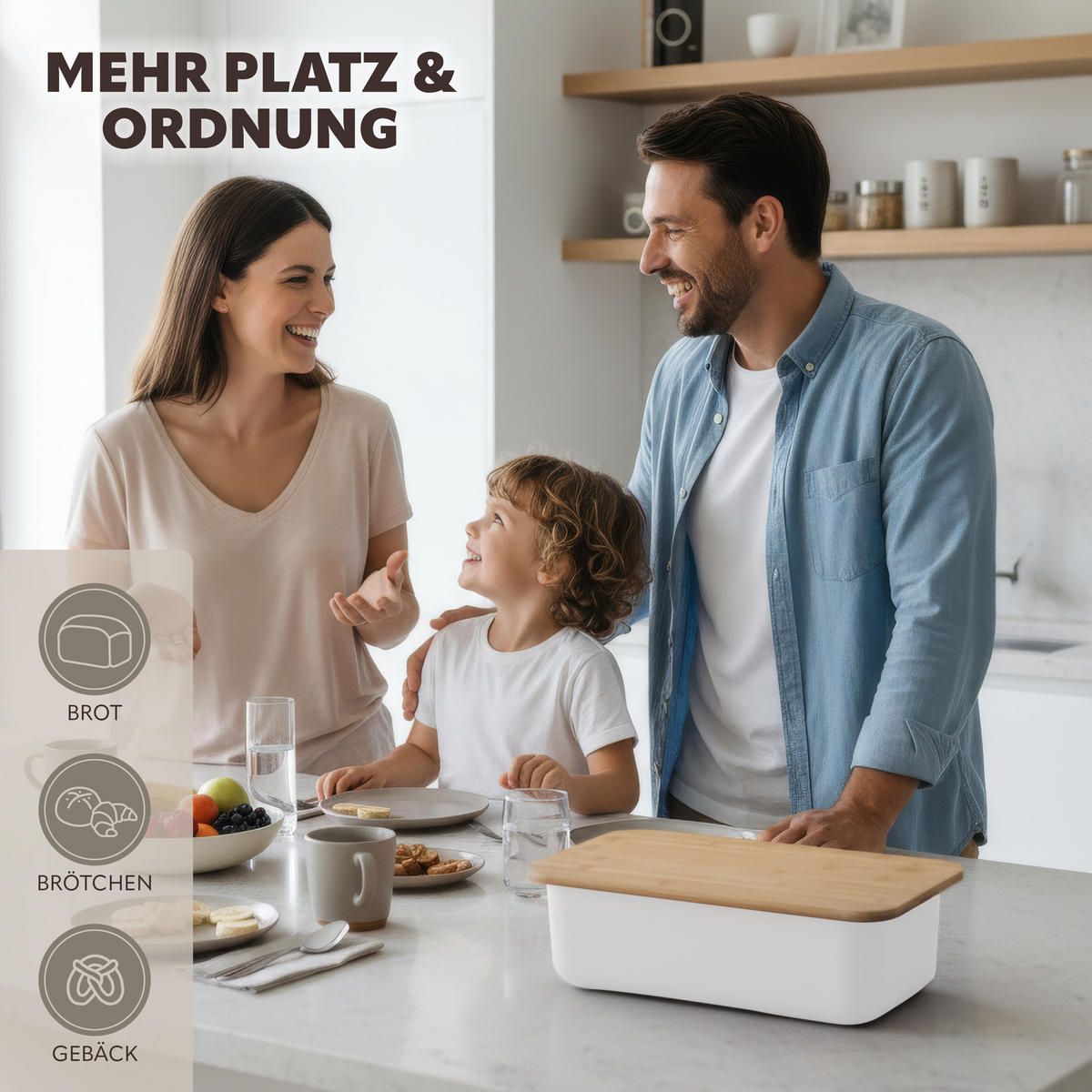 BROTKASTEN, weiß - Weiß, Kunststoff (40/12.5/23cm) - bremermann