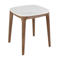 ECKTISCH Quadratischer Ecktisch aus Porzellanmarmor und Nussbaum 50/50/51 cm - Walnussfarben/Weiß, Keramik (50/50/51cm) - ANGEL CERDA