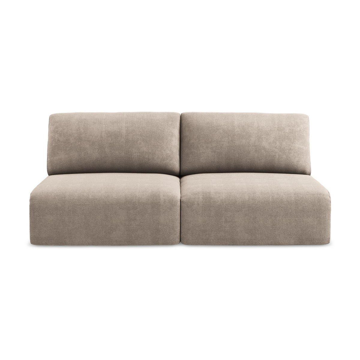 3-SITZER SOFA mit Schlaffunktion Chenille Stoff Beige - Beige/Schwarz, Kunststoff/Textil (216/79/102cm) - LaMiaSofa