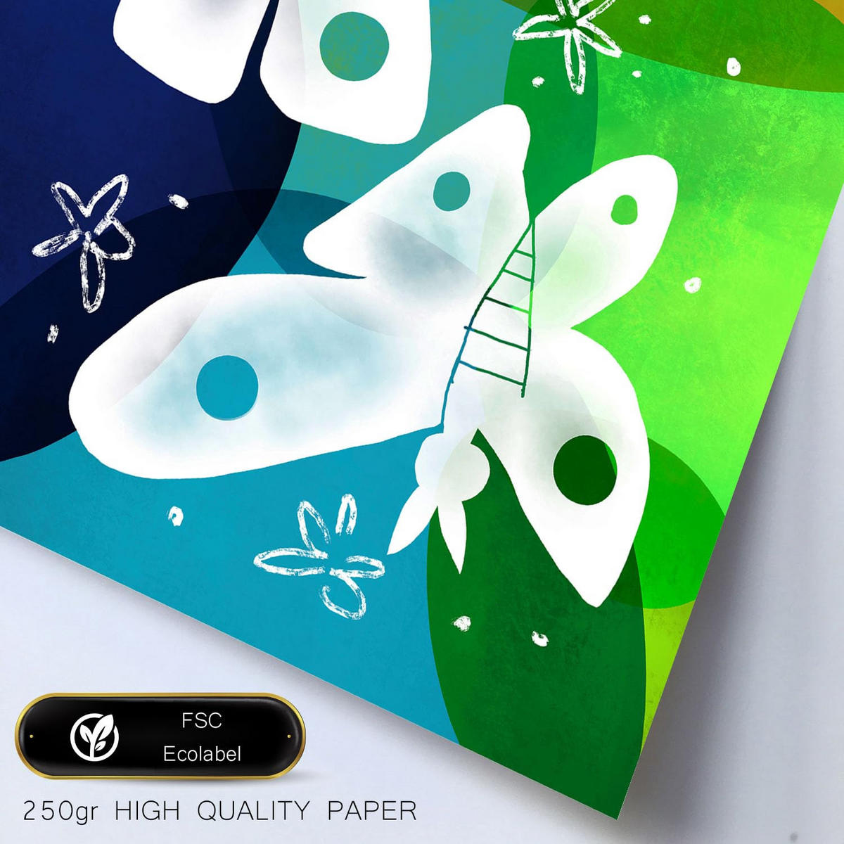 POSTER Set Mit 6 Flügel Der Liebe 1 In Tiere Zusammenfassungen A3 & A4 Rahmenlos - Klar, Papier (29/3cm) - Nacnic