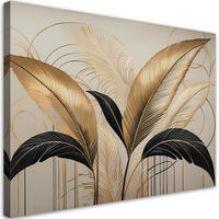 WANDBILD blätter boho botanik - Beige, Textil (60/40cm) - Feeby