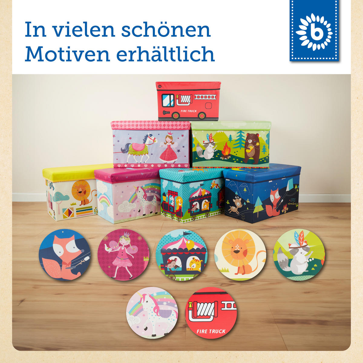 AUFBEWAHRUNGSBOX mit Deckel Kinder Feuer - Rot, Kunststoff (31/49cm) - Bieco Spielwaren