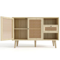 SIDEBOARD 120/40/80 cm Eiche aus MDF mit Rattangeflecht - Eichefarben, Holzwerkstoff (120/80/40cm) - OKWISH
