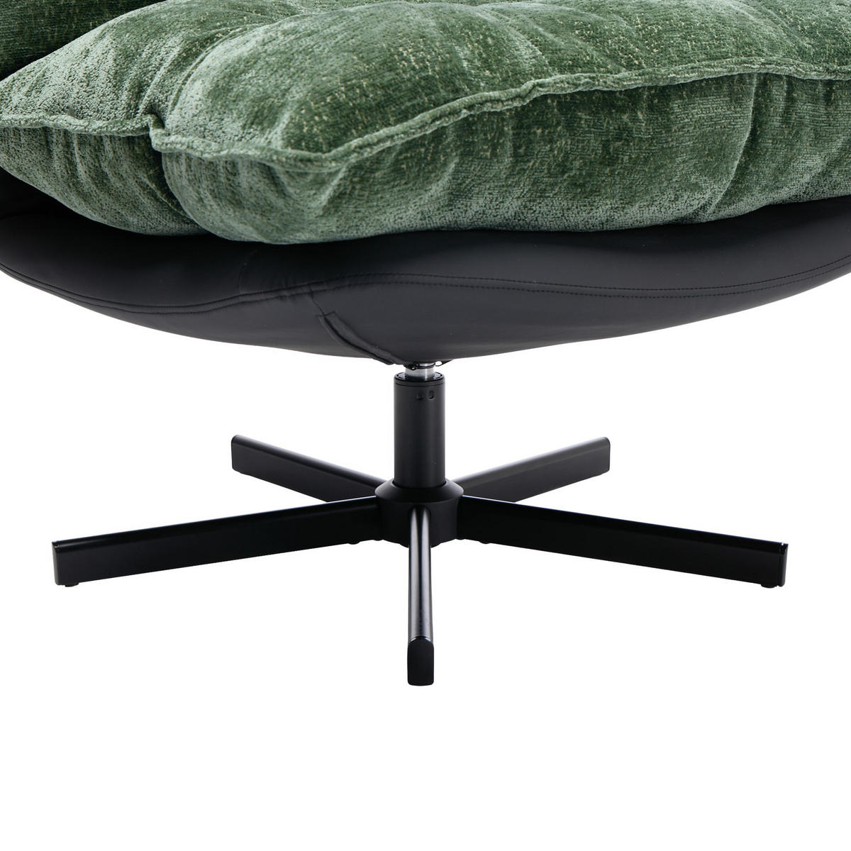 SESSEL Drehbar Relaxsessel 3-Stufen Lehne Memory Foam - Dunkelgrün, Textil (81/60/106cm) - Urban Meuble